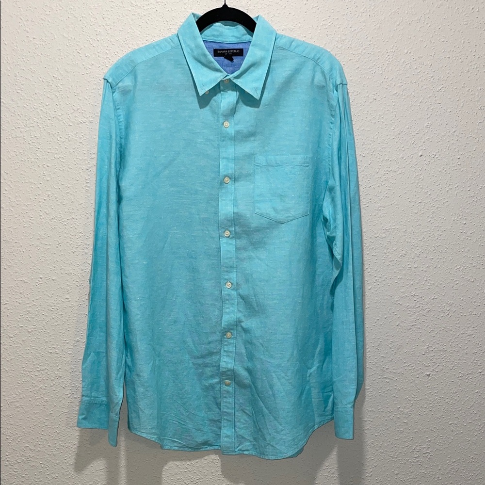Banana Republic Aqua Button-Down Shirt